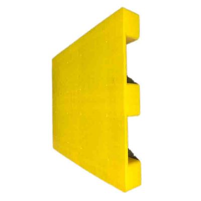 SGS Polietilena Plastic Skids Pallet Daur Ulang 1200x1000 Yellow Euro Type
