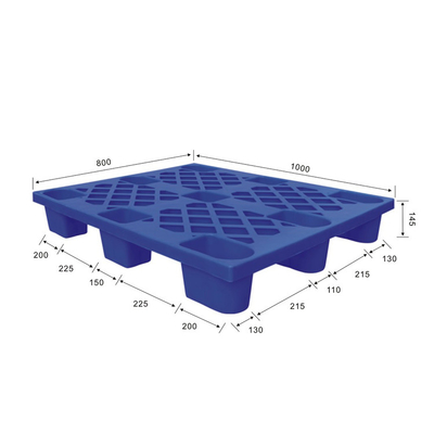 Palet Plastik Industri HDPE PP 1000x800 Mengalir Melalui