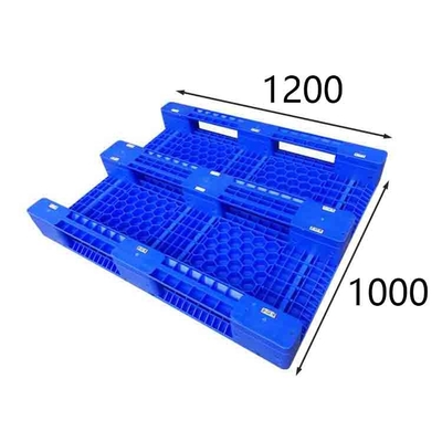 Pallet Plastik HDPE Industri PE Biru 1200 X 1000 Entri 4 Arah