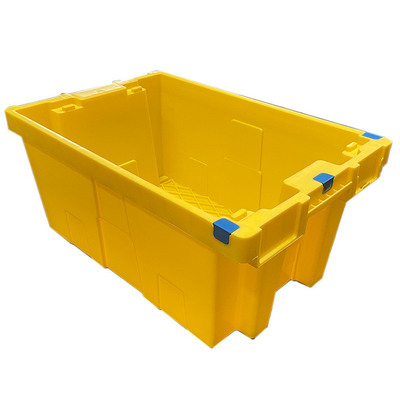60 X 40 X 27.5cm HDPE Yellow Plastic Moving Crate Peti Plastik Nestable