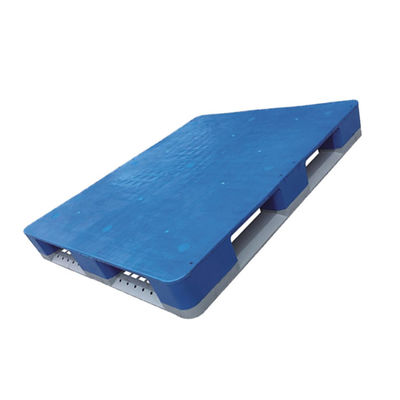 Pallet Plastik Industri HDPE Biru 120 * 100cm Vented Top