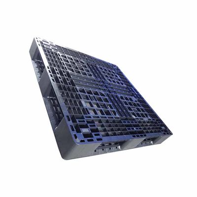 Palet Plastik Higienis Hitam PE Rackable Sistem Loop Tertutup 1100 x 1100
