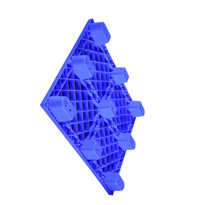 1200 X 800 Bersarang Plastic Pallet Blue PE Rackable Logistics Transportation