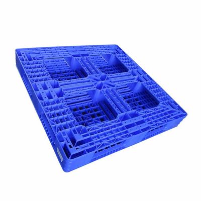 Biru Satu Sisi 1100 X 1100 Palet Plastik Untuk Gudang Stockpile HDPE