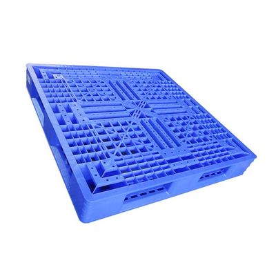 Biru Satu Sisi 1100 X 1100 Palet Plastik Untuk Gudang Stockpile HDPE