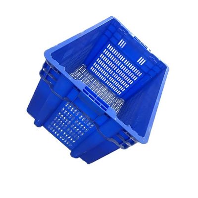 600 * 400mm Peti Plastik Sayuran Dapat ditumpuk 2000g Basis Bawah Kokoh