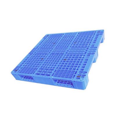 1100x1100 HDPE Stackable Pallet Plastik Dinamis 2.5T Biru 13.8Kg