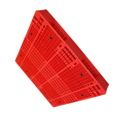Plastik Merah 48X48 PE Palet Sisi Ganda 6000Kg Forklift Empat Arah Statis