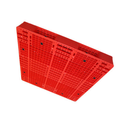 Plastik Merah 48X48 PE Palet Sisi Ganda 6000Kg Forklift Empat Arah Statis