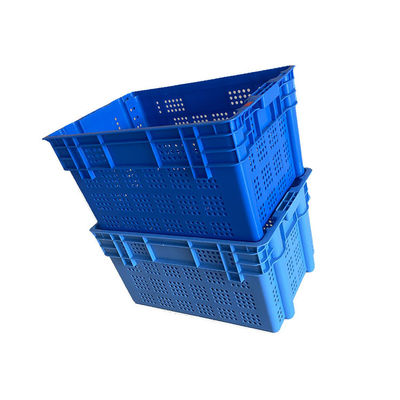 2Kg Blue HDPE Stackable Seafood Crate 600x400 Tugas Berat Untuk Pasar