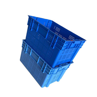 Peti Pindah Sayuran Polypropylene Daur Ulang 600x400 Biru Penutupan Snap 2Kg