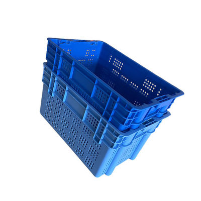 Hygienic 60X40 HD Polyethylene Moving Crate Pasar Makanan Laut Memuat 50Kg