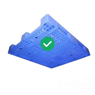 Pallet Plastik Dapat Digunakan Kembali HDPE Stackable 5T Load Blue Food Grade Single Faced