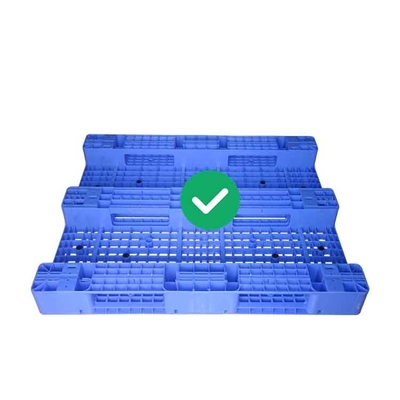 Pallet Plastik Dapat Digunakan Kembali HDPE Stackable 5T Load Blue Food Grade Single Faced
