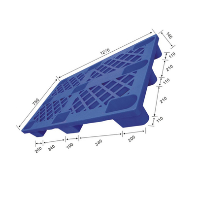 1270x750 Gudang Plastik Pallet Snap Lock 1500Kg Statis HDPE