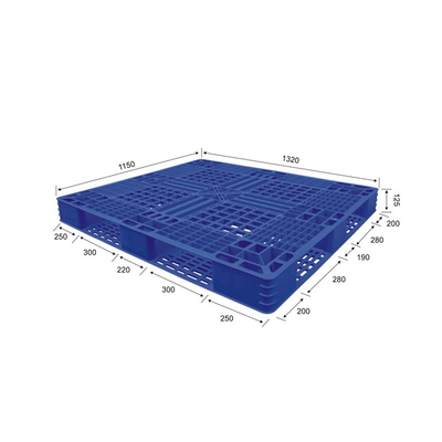 Pallet Plastik HDPE Higienis 1190x1150 Biru 4000Kg Statis Untuk Gudang