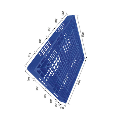 1200Kg Dynamic Warehouse Plastic Pallet Blue HDPE Penanganan Serbaguna