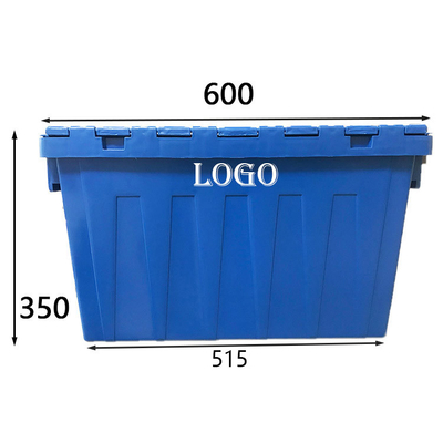 Kotak Pindah Stackable yang Dapat Dikunci 770 Pounds Wadah Penyimpanan Plastik HDPE Untuk Pindah
