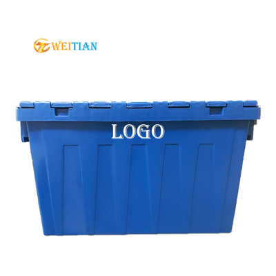 3000g Berat Kotak Logistik Plastik HDPE Blue Load 50Kg Stackable Moving Crates