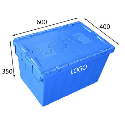 3000g Berat Kotak Logistik Plastik HDPE Blue Load 50Kg Stackable Moving Crates