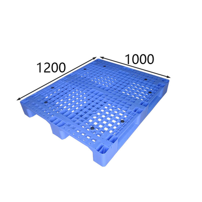 Grid Blue Ingle Sided Heavy Duty Nestable Pallet HDPE Tahan Dampak