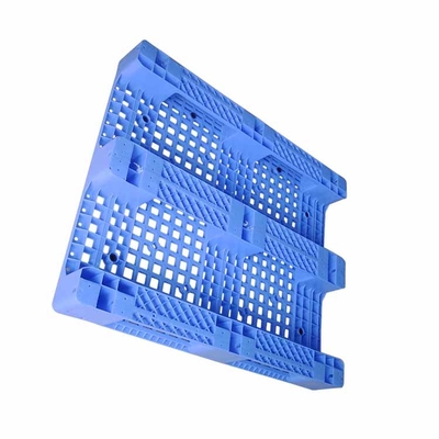 Palet Plastik HDPE Blue Rackable Racking Datar Padat Tahan Lama 1200x1000mm