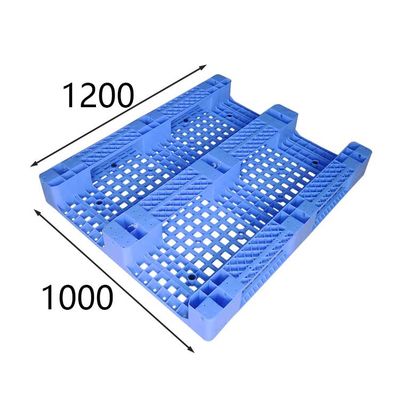 Beban Statis 6000 Kg Palet Plastik Rak Standar Euro HDPE Biru 1200x1000