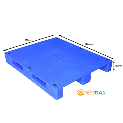 Pallet Plastik HDPE Industri PE Biru 1200 X 1000 Entri 4 Arah