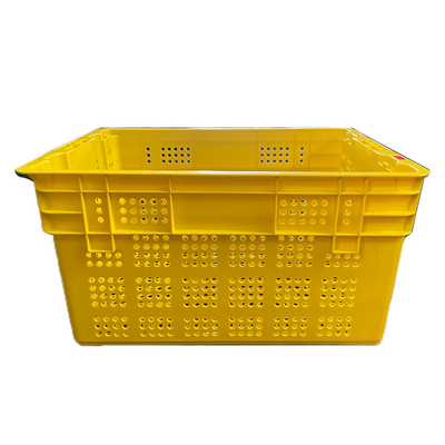 600 X 400 X 315mm Peti Plastik Buah Warna Kuning HDPE Moving Crates